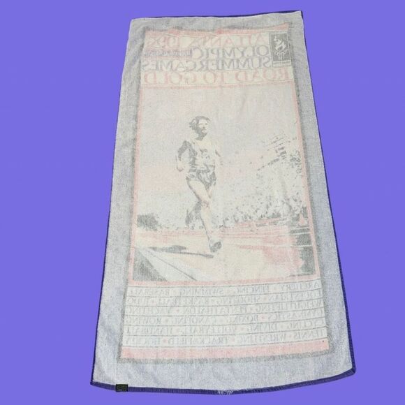 Vintage 1996 Atlanta Olympic Summer Games "Road to Gold" beach towel 63"x 35" - Picture 3 of 6